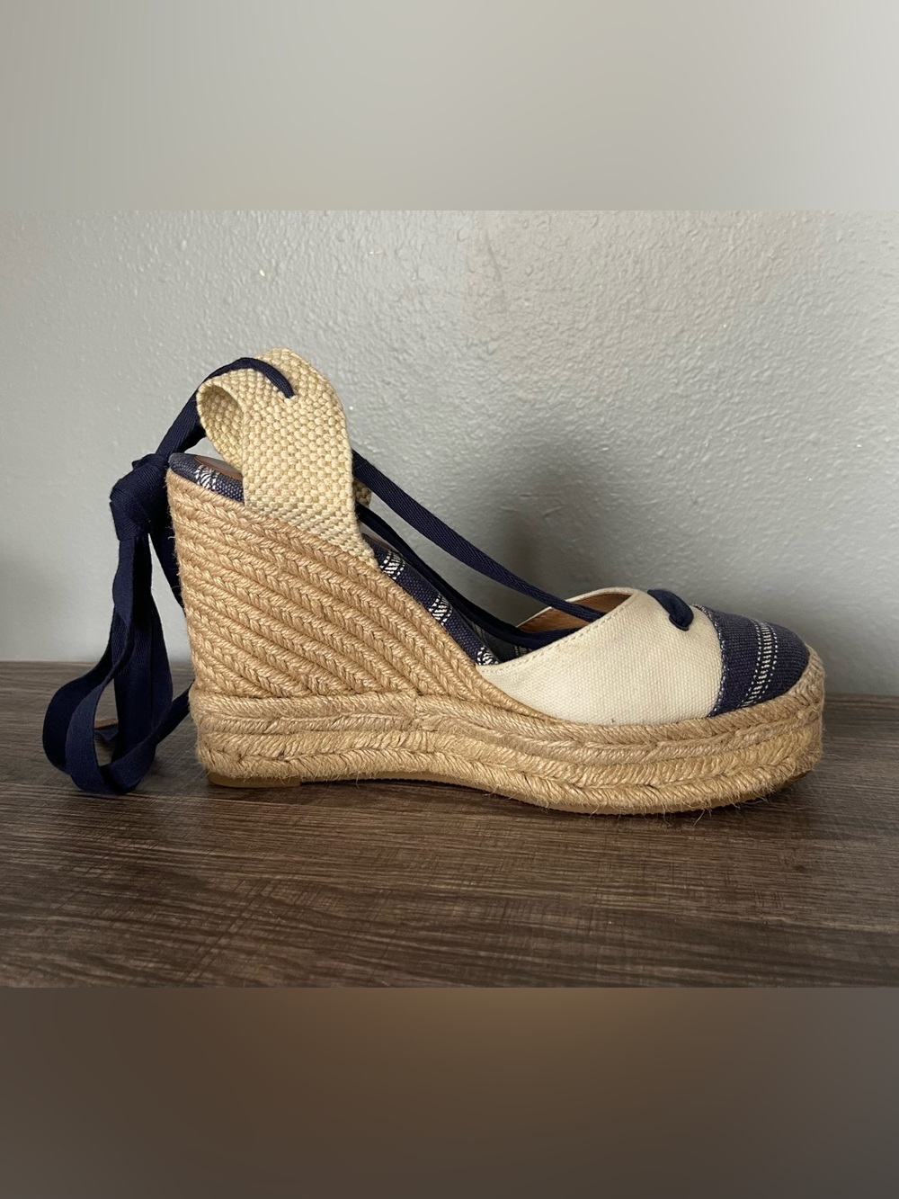 Coach Fern Ankle-tie Espadrille Wedge Sandals - Picture 2 of 16